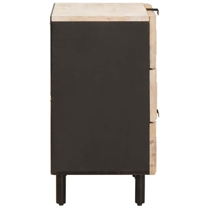 vidaXL Nachttisch mit Schubladen Weiß 50 x 33 x 62 cm Massivholz Mango