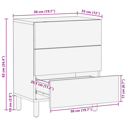 vidaXL Nachttisch mit Schubladen Weiß 50 x 33 x 62 cm Massivholz Mango