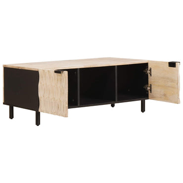 vidaXL Couchtisch Weiß 100 x 54 x 40 cm Massivholz Mango