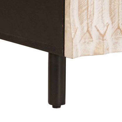 vidaXL Couchtisch mit Schubladen Weiß 80 x 54 x 40 cm Massivholz Mango