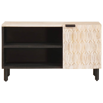 vidaXL TV-Schränk mit Tür Weiße gewaschene Oberfläche 80 x 33 x 46 cm