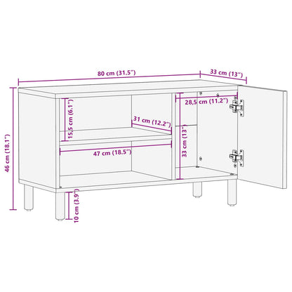 vidaXL TV-Schränk mit Tür Weiße gewaschene Oberfläche 80 x 33 x 46 cm
