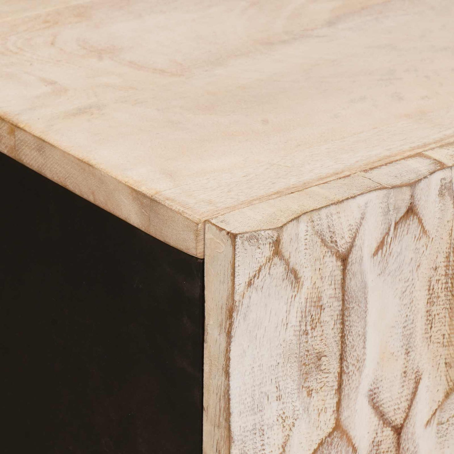 Waschbeckenschrank Weiß 62 x 33 x 58 cm Massivholz Mango