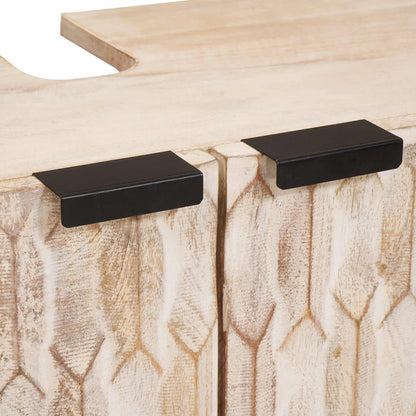 Waschbeckenschrank Weiß 62 x 33 x 58 cm Massivholz Mango