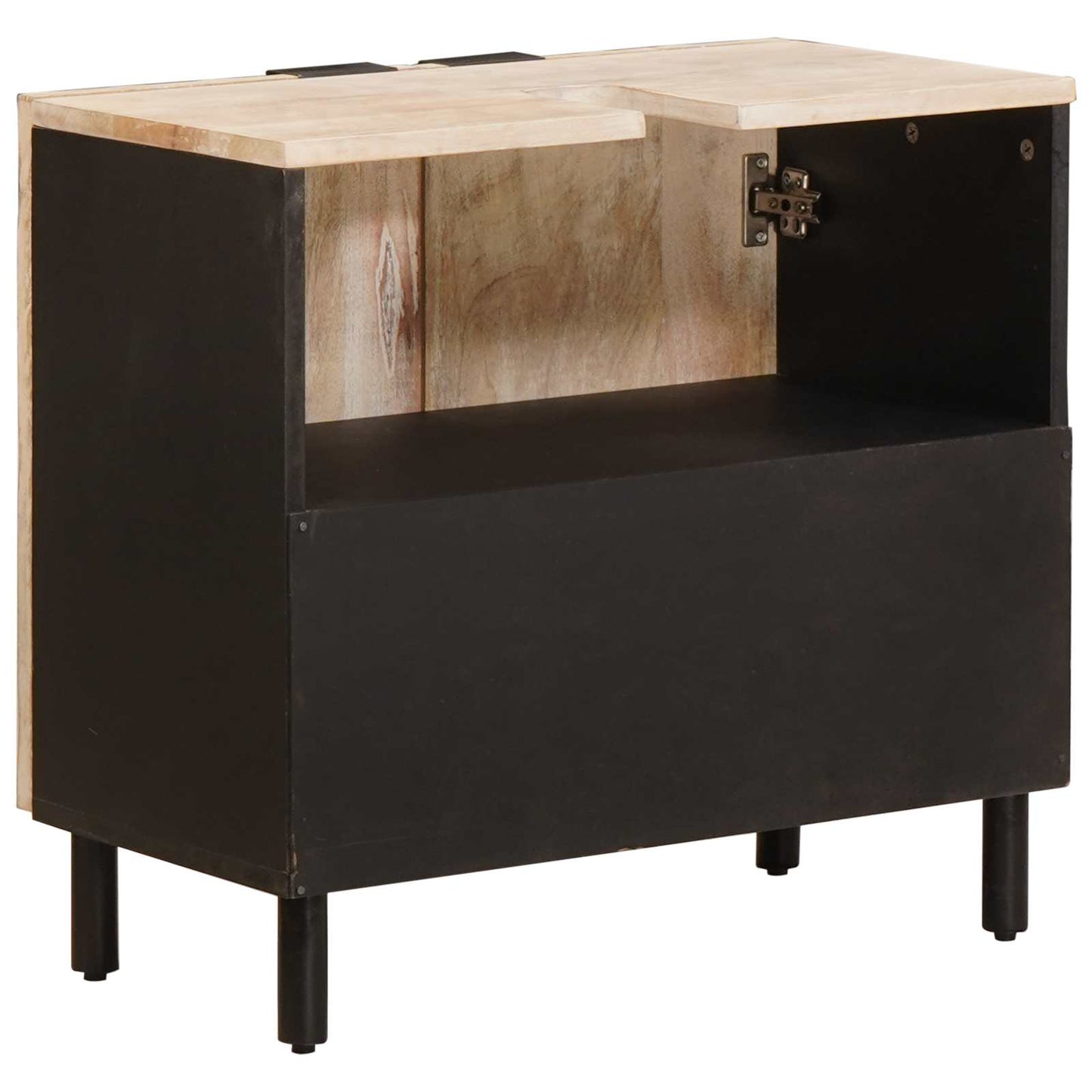 Waschbeckenschrank Weiß 62 x 33 x 58 cm Massivholz Mango