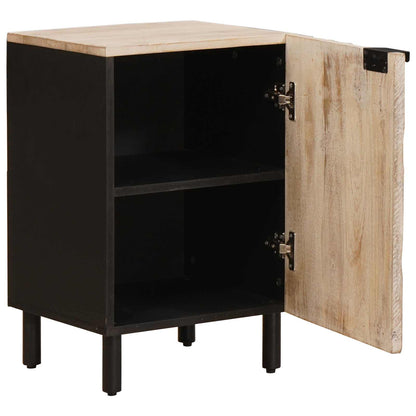 vidaXL Badezimmerschrank mit Tür Weiß 38 x 33 x 58 cm Massivholz Mango