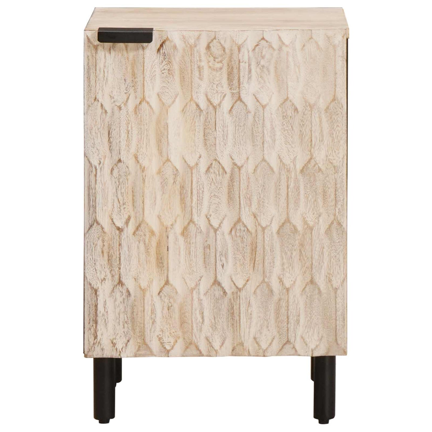vidaXL Badezimmerschrank mit Tür Weiß 38 x 33 x 58 cm Massivholz Mango