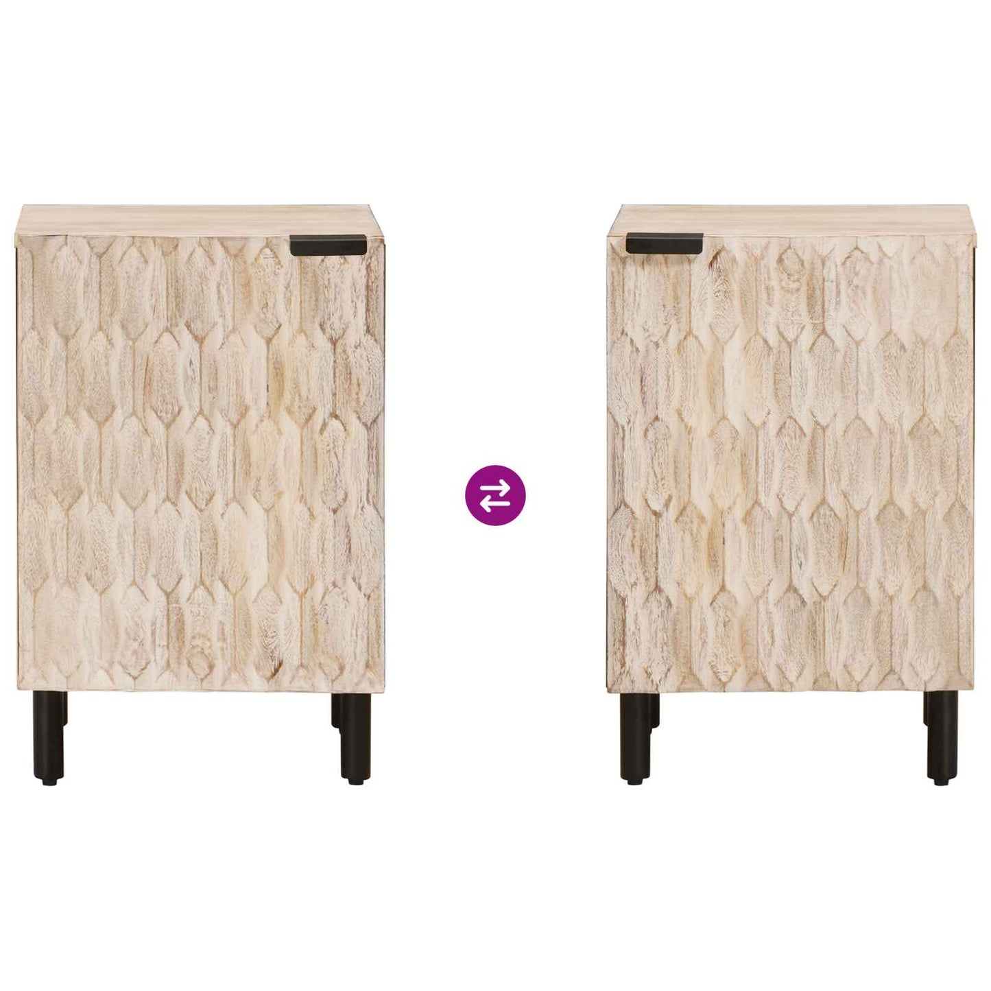 vidaXL Badezimmerschrank mit Tür Weiß 38 x 33 x 58 cm Massivholz Mango