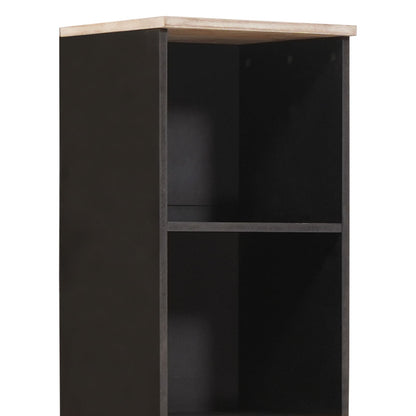 vidaXL Badezimmerschrank mit Regal Schwarz und Weiß 38 x 33 x 160 cm