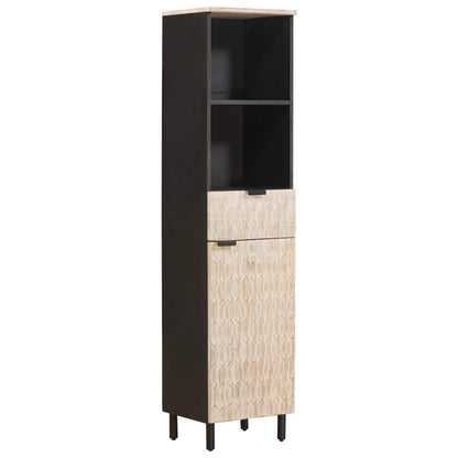 vidaXL Badezimmerschrank mit Regal Schwarz und Weiß 38 x 33 x 160 cm