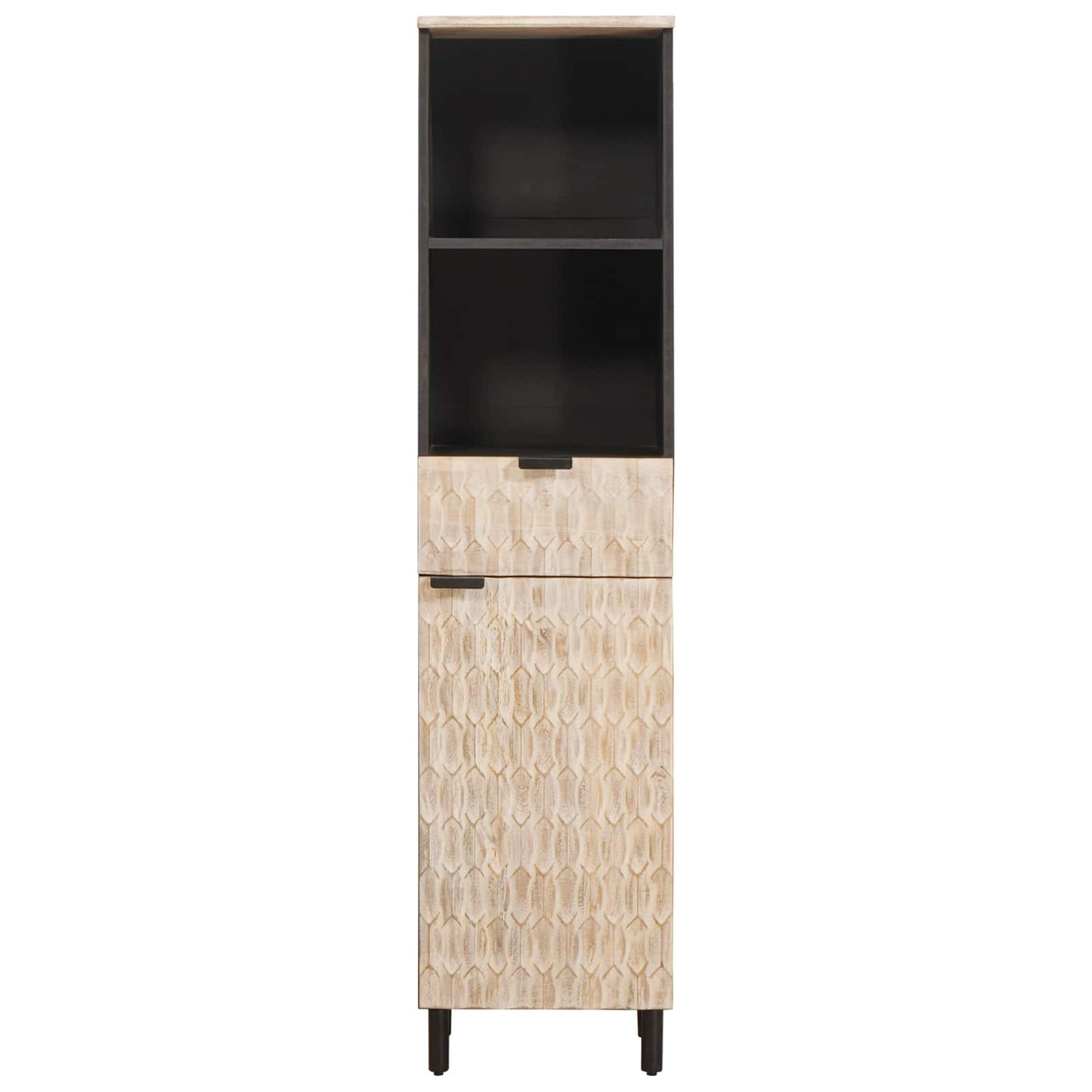 vidaXL Badezimmerschrank mit Regal Schwarz und Weiß 38 x 33 x 160 cm