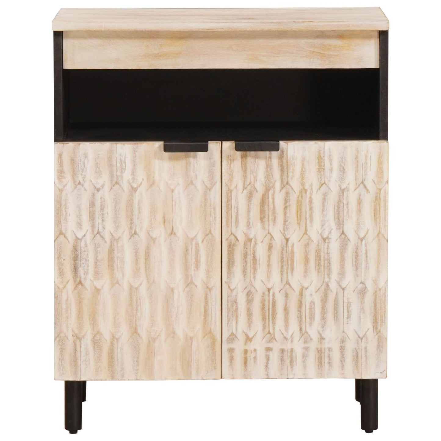 Sideboard mit Tür Weiße gewaschene Oberfläche 60 x 33 x 75 cm