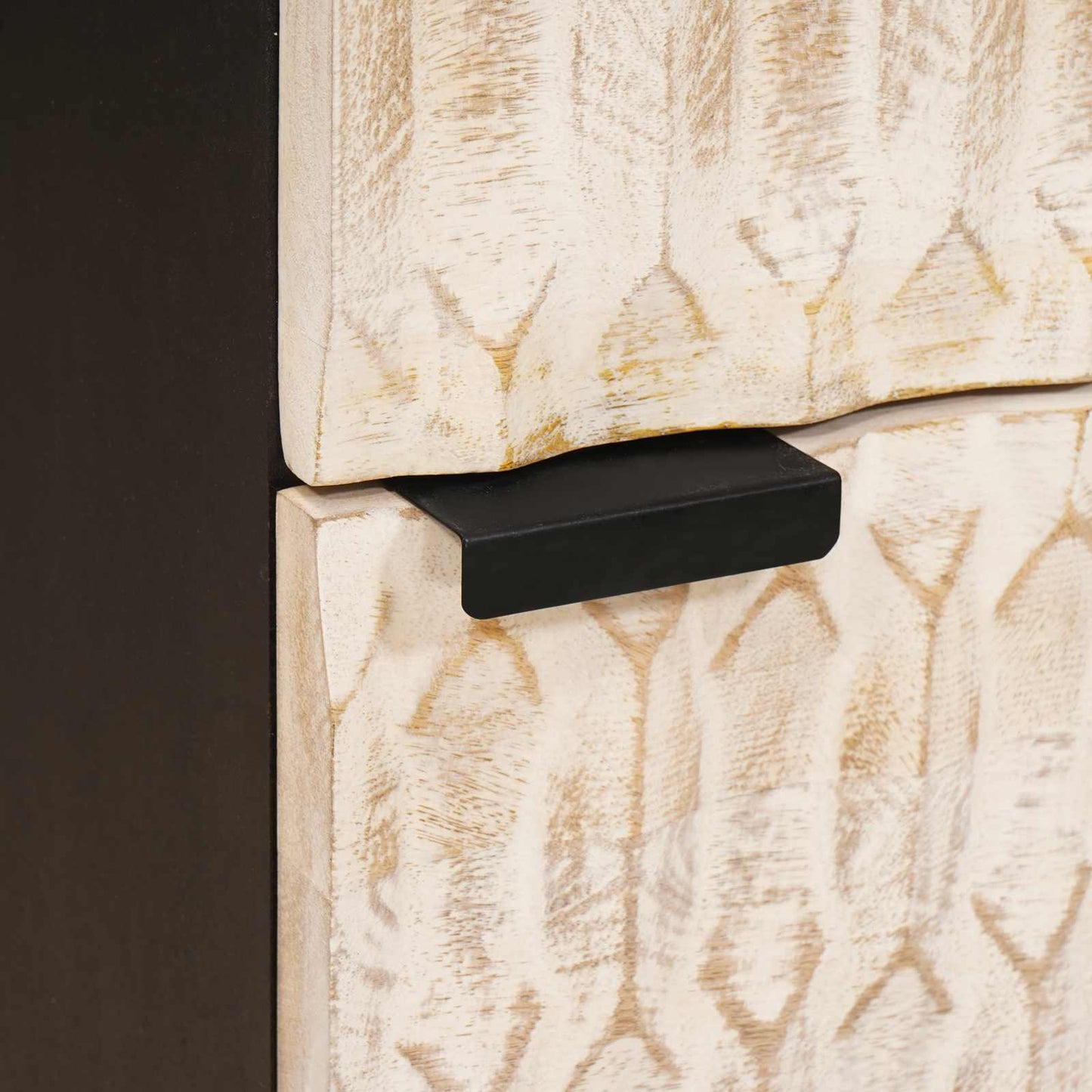 Highboard mit Tür Weiße gewaschene Oberfläche 40 x 33 x 110 cm