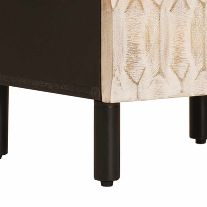 Highboard mit Tür Weiße gewaschene Oberfläche 40 x 33 x 110 cm