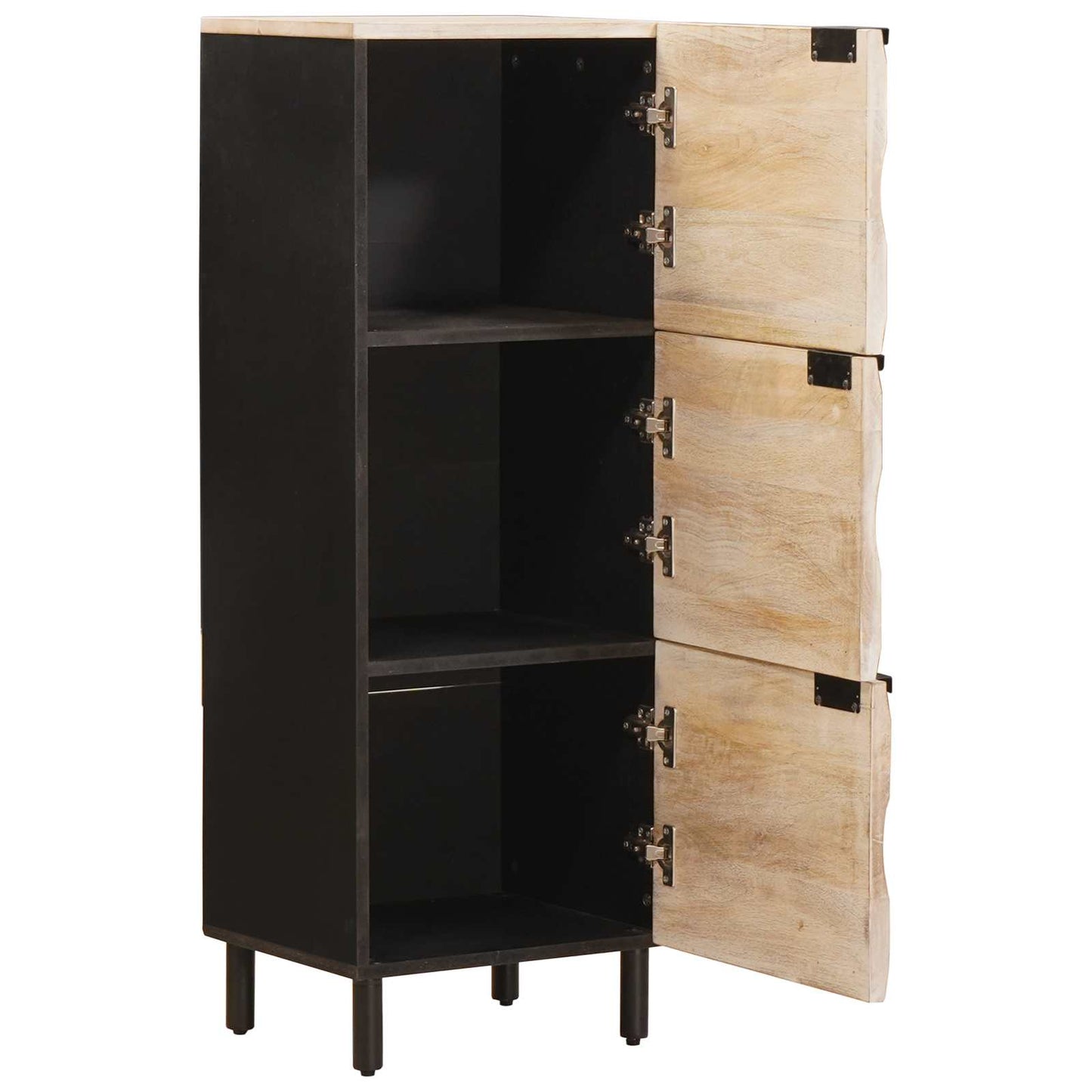 Highboard mit Tür Weiße gewaschene Oberfläche 40 x 33 x 110 cm