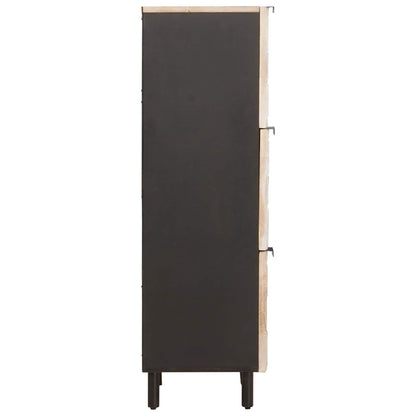 Highboard mit Tür Weiße gewaschene Oberfläche 40 x 33 x 110 cm
