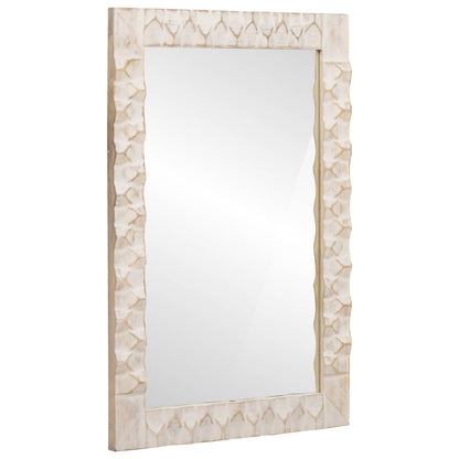 vidaXL Badezimmer Spiegel Weiße gewaschene Oberfläche 50 x 70 x 2,5 cm