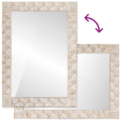 vidaXL Badezimmer Spiegel Weiße gewaschene Oberfläche 50 x 70 x 2,5 cm