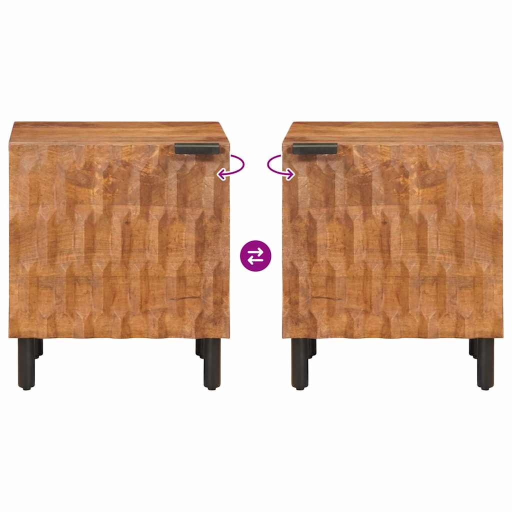 vidaXL Nachttisch Braun 40 x 33 x 46 cm Massivholz Mango