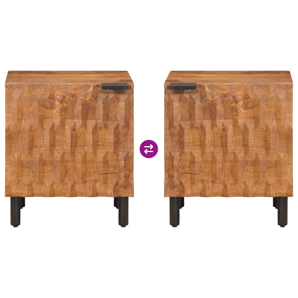 vidaXL Nachttisch 2 pcs Braun 40 x 33 x 46 cm Massivholz Mango