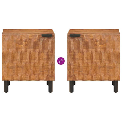vidaXL Nachttisch 2 pcs Braun 40 x 33 x 46 cm Massivholz Mango