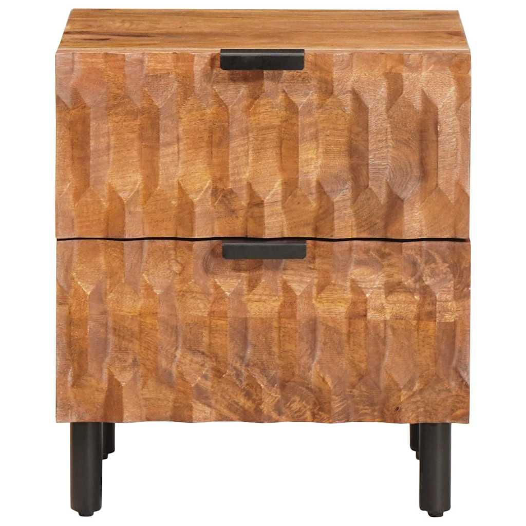 vidaXL Nachttisch 2 pcs Braun 40 x 33 x 46 cm Massivholz Mango