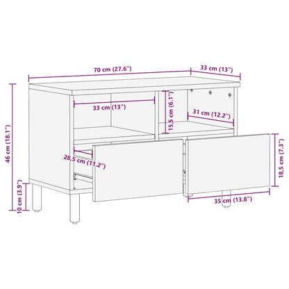 vidaXL TV-Schränk mit Regal Akazienbraune Oberfläche 70 x 33 x 46 cm
