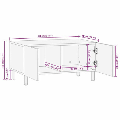 vidaXL Couchtisch Braun 80 x 50 x 40 cm Massivholz Mango