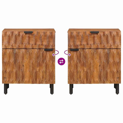 Nachttisch Braun 50 x 33 x 60 cm Massivholz Mango