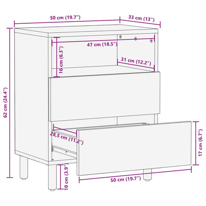 vidaXL Nachttisch Braun 50 x 33 x 62 cm Massivholz Mango