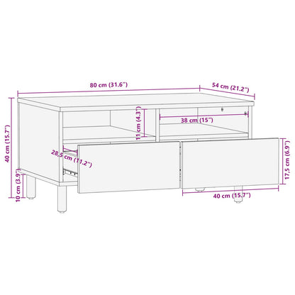 vidaXL Couchtisch Braun 80 x 54 x 40 cm Massivholz Mango
