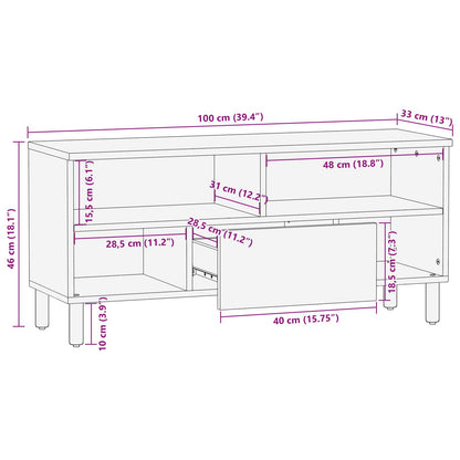 vidaXL TV-Schränk mit Regal Akazienbraune Oberfläche 100 x 33 x 46 cm