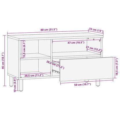 vidaXL TV-Schränk mit Regal Akazienbraune Oberfläche 80 x 33 x 46 cm