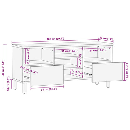 vidaXL TV-Schränk mit Regal Akazienbraune Oberfläche 100 x 33 x 46 cm