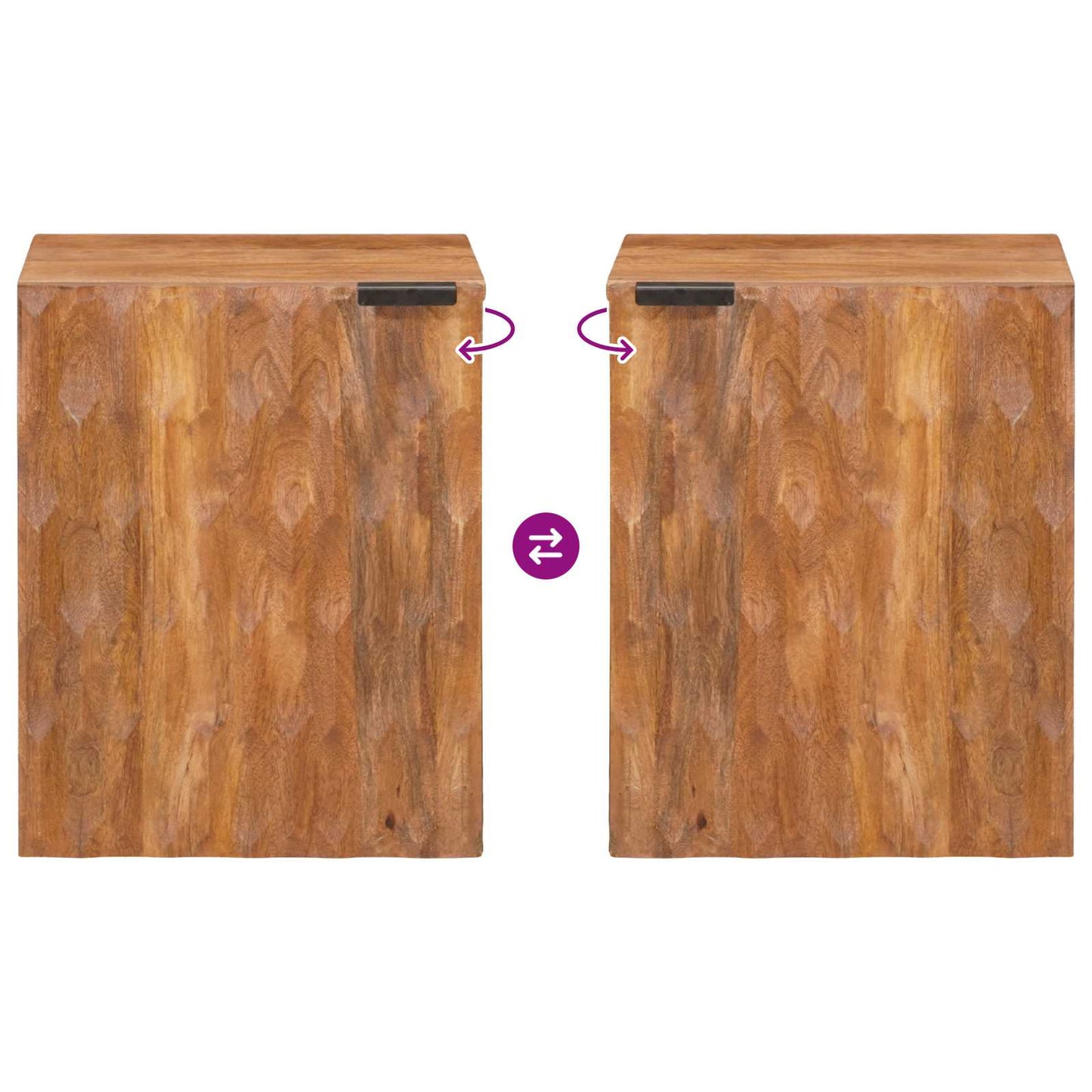 Badezimmer Hängeschrank Braun 38 x 33 x 48 cm Massivholz Mango