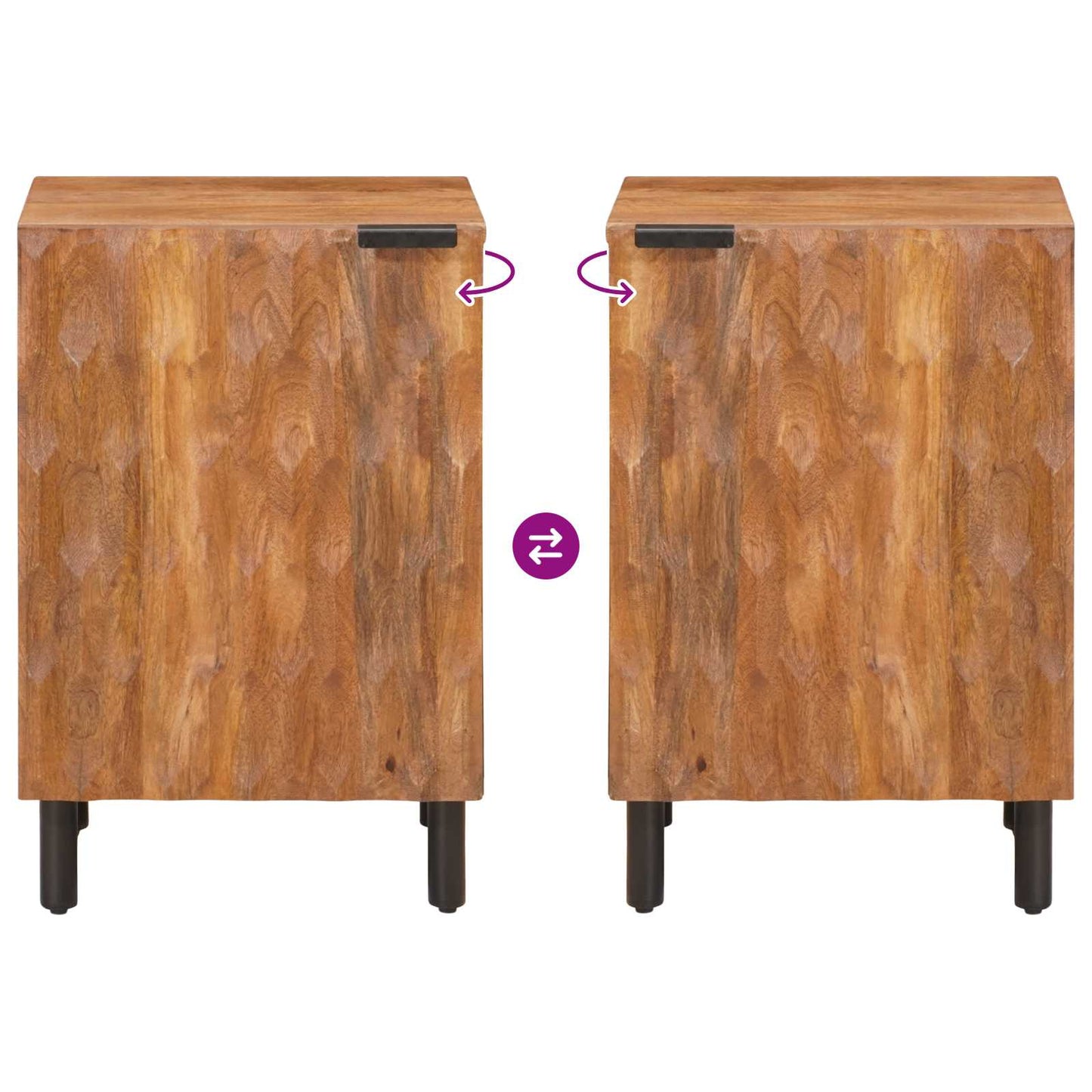 vidaXL Badezimmerschrank Braun 38 x 33 x 58 cm Massivholz Mango