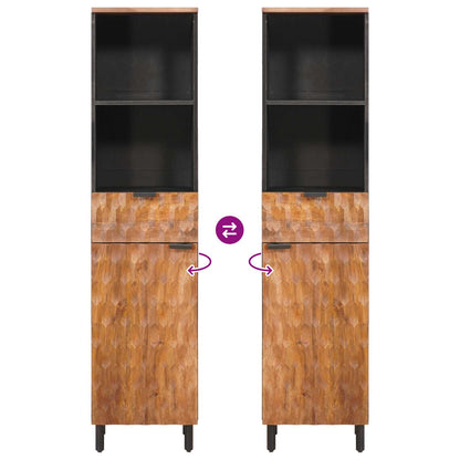 vidaXL Badezimmerschrank Braun 38 x 33 x 160 cm Massivholz Mango