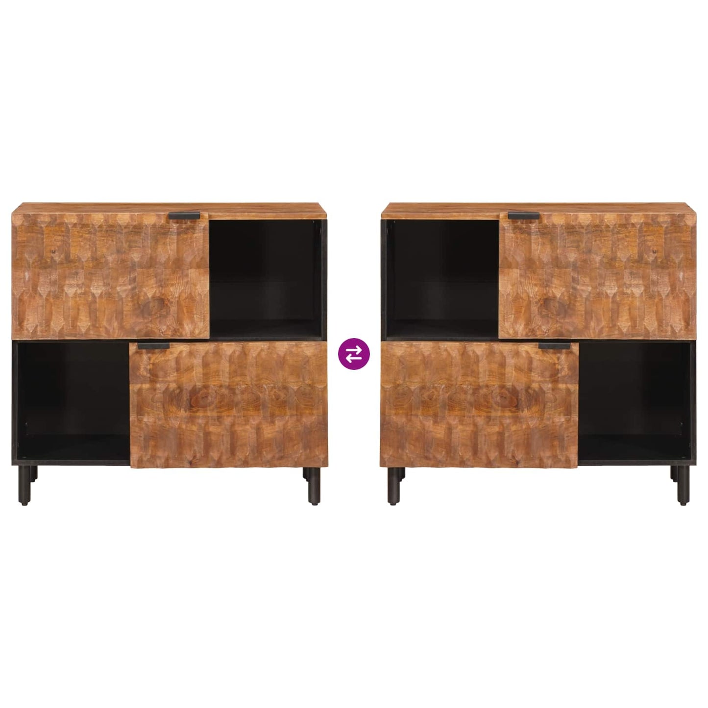 Sideboard mit Speicher Akazienbraune Oberfläche 80 x 33 x 75 cm