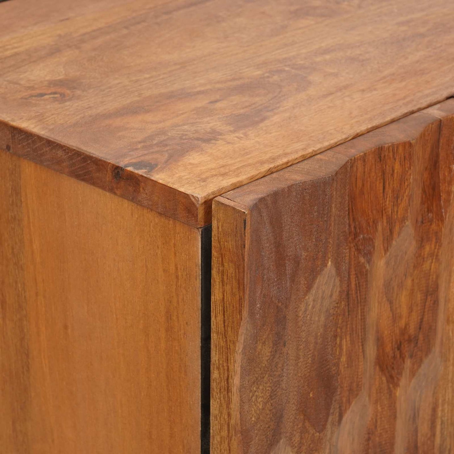 Highboard mit Tür Akazienbraune Oberfläche 60 x 33 x 100 cm