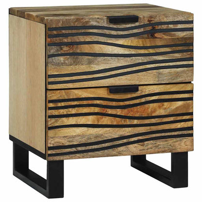 vidaXL Nachttisch 2 pcs Braun 40 x 33 x 46 cm Massivholz Akazie