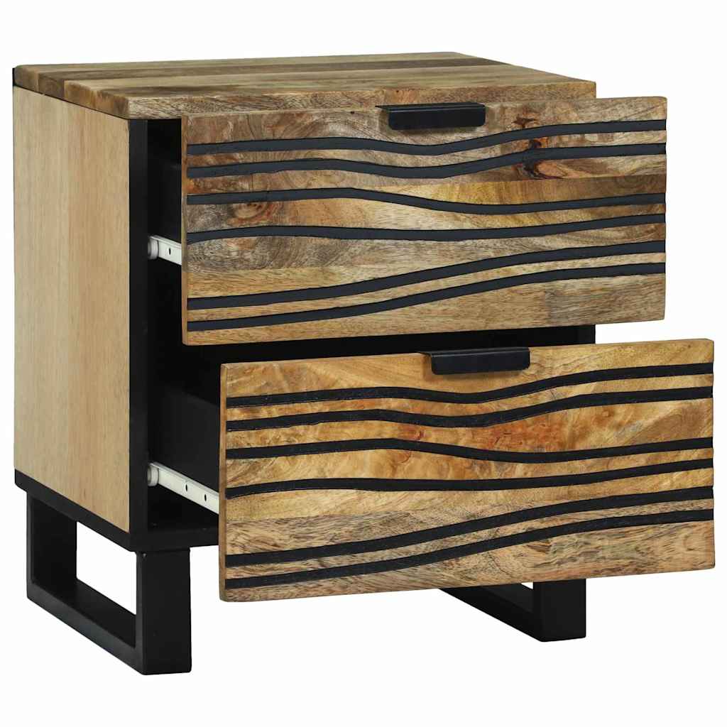 vidaXL Nachttisch 2 pcs Braun 40 x 33 x 46 cm Massivholz Akazie