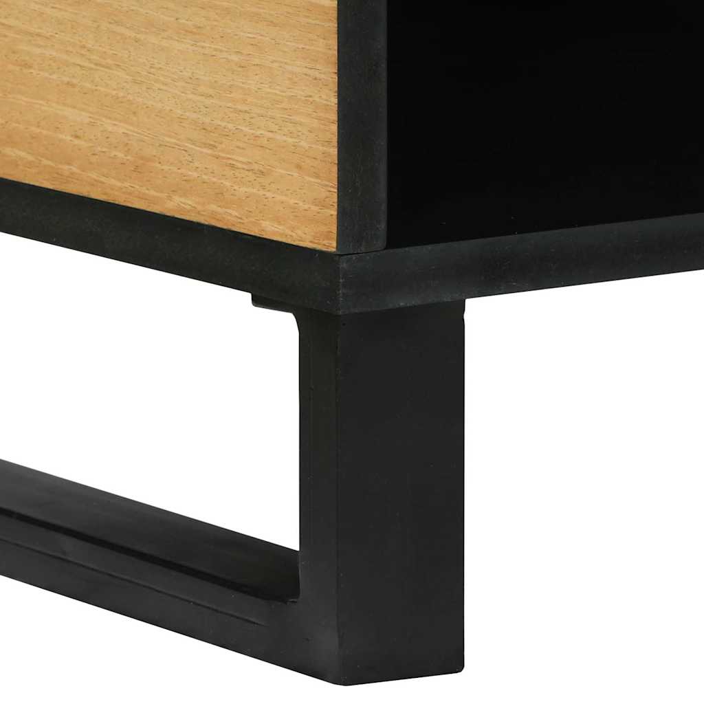 vidaXL Couchtisch Braun und Schwarz 80 x 50 x 40 cm Massivholz Akazie