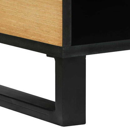 vidaXL Couchtisch Braun und Schwarz 80 x 50 x 40 cm Massivholz Akazie
