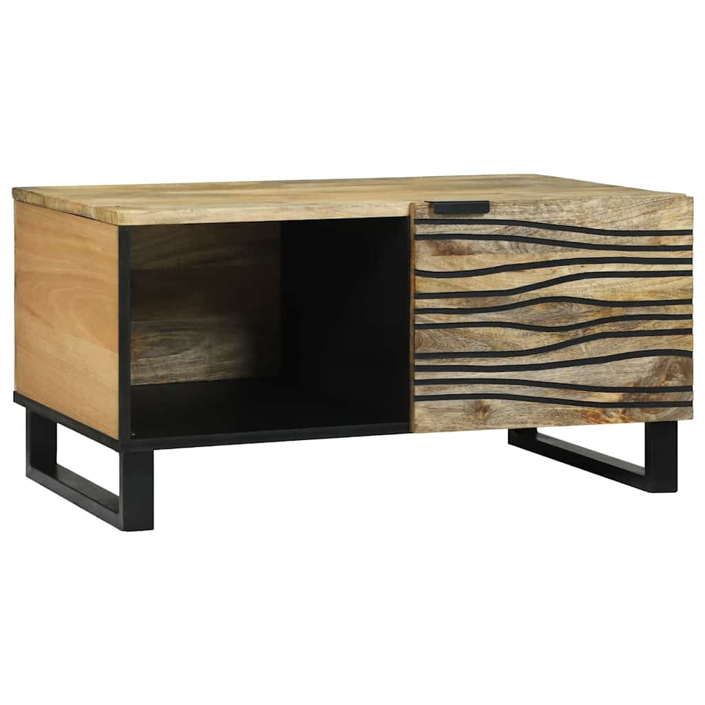 vidaXL Couchtisch Braun und Schwarz 80 x 50 x 40 cm Massivholz Akazie