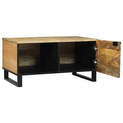 vidaXL Couchtisch Braun und Schwarz 80 x 50 x 40 cm Massivholz Akazie