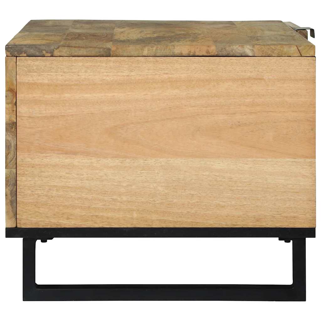 vidaXL Couchtisch Braun und Schwarz 80 x 50 x 40 cm Massivholz Akazie