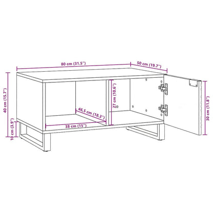 vidaXL Couchtisch Braun und Schwarz 80 x 50 x 40 cm Massivholz Akazie
