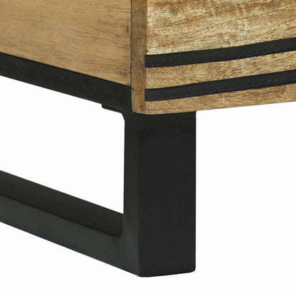 vidaXL Couchtisch Braun und Schwarz 80 x 50 x 40 cm Massivholz Akazie
