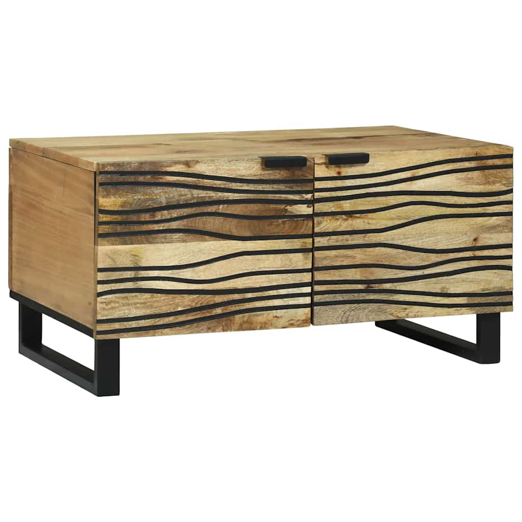 vidaXL Couchtisch Braun und Schwarz 80 x 50 x 40 cm Massivholz Akazie