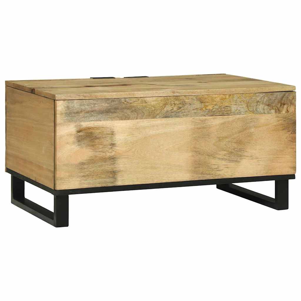 vidaXL Couchtisch Braun und Schwarz 80 x 50 x 40 cm Massivholz Akazie